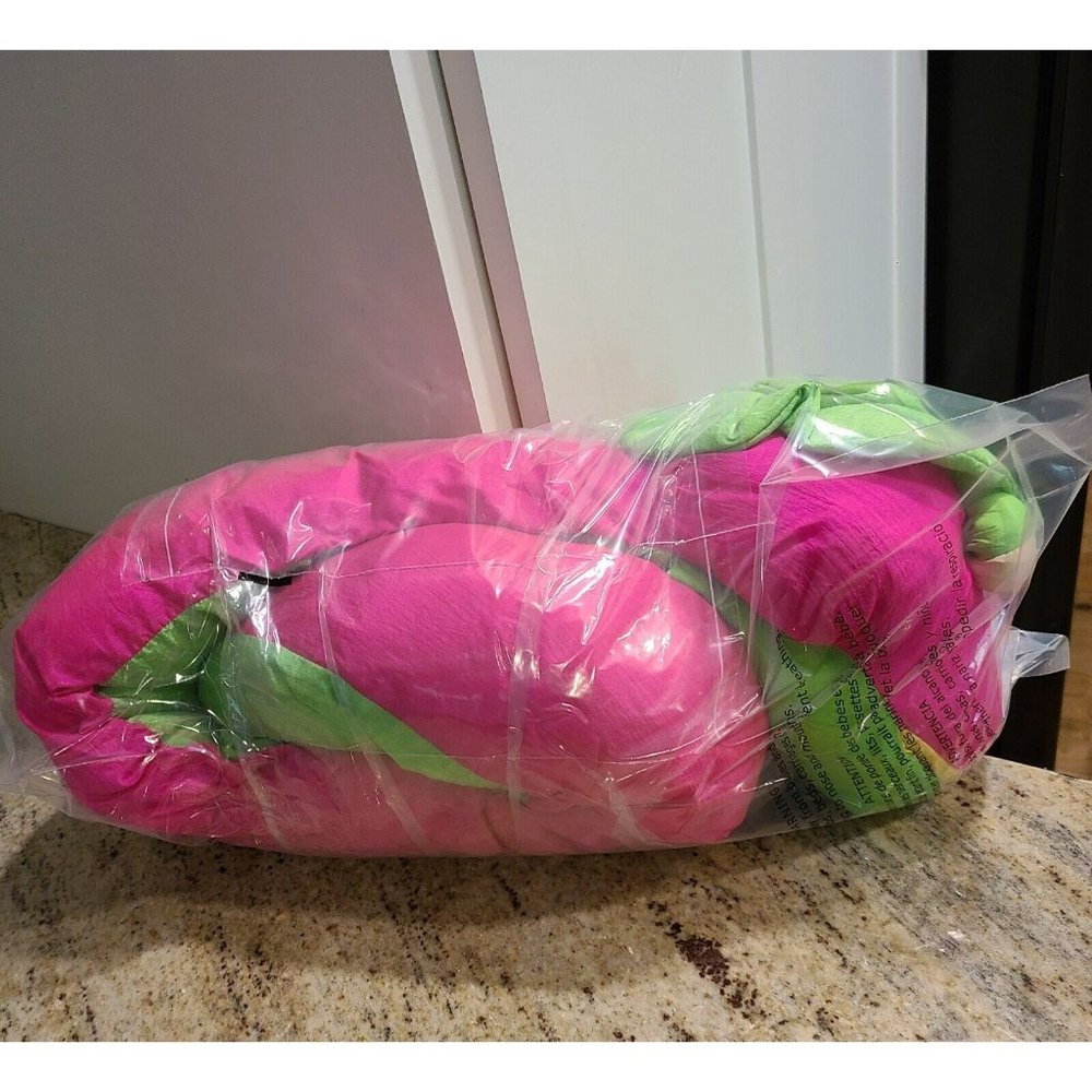 Vintage 1991 Platinum Embrace Parachute Puffy Pink Green Snake Plush Puppet 63" - Picture 12 of 12